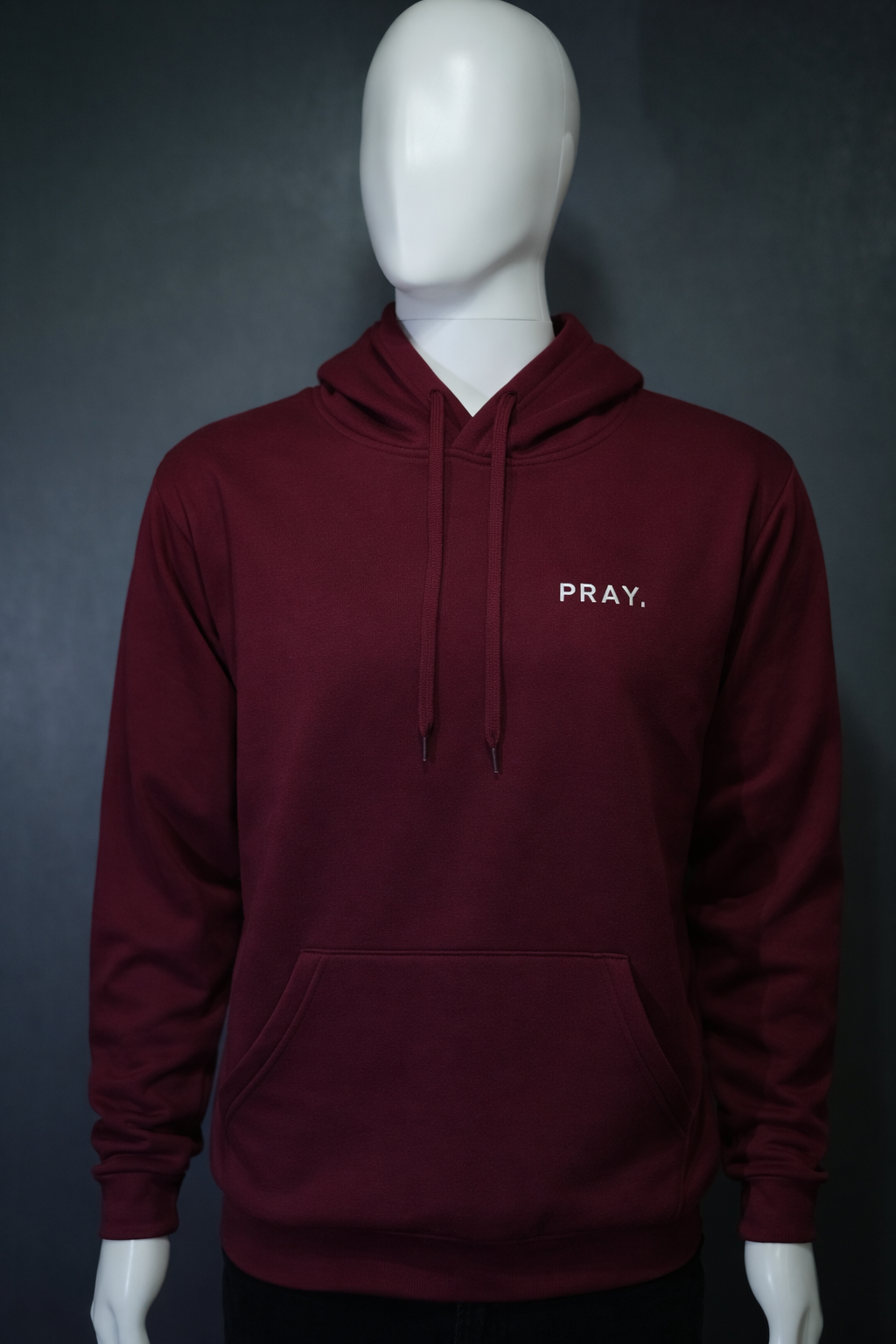 PRAY. Embroidered Hoodie - Maroon