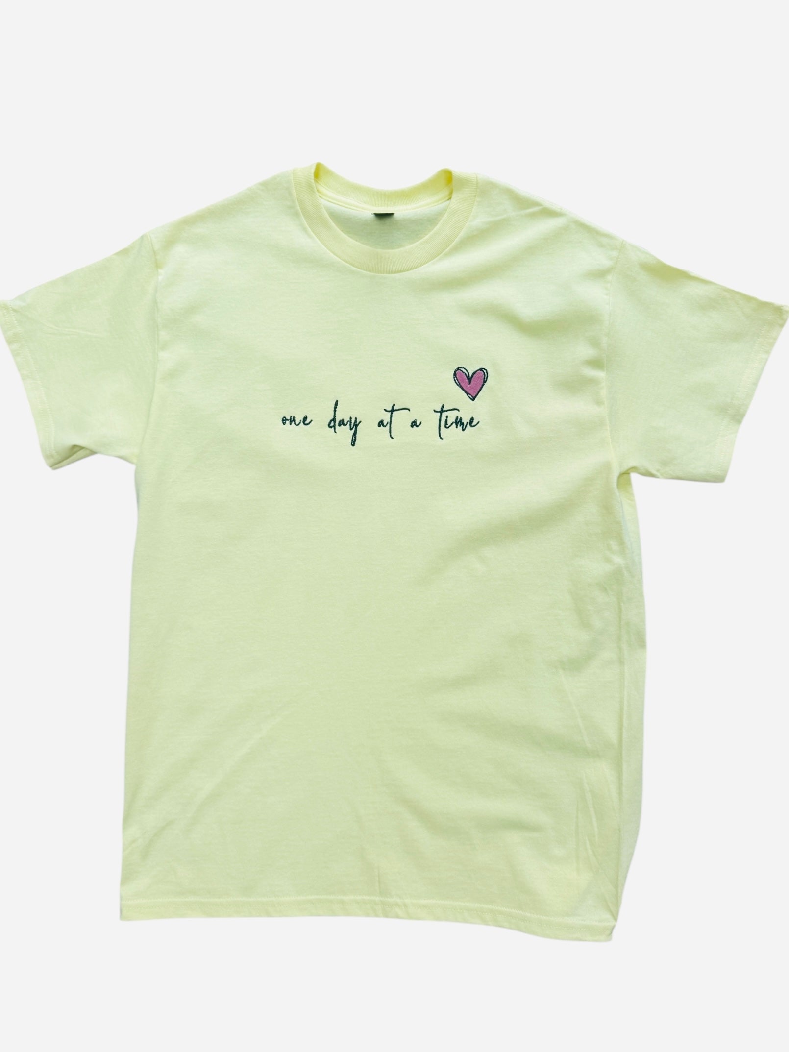 ONE DAY AT A TIME Embroidered T-Shirt