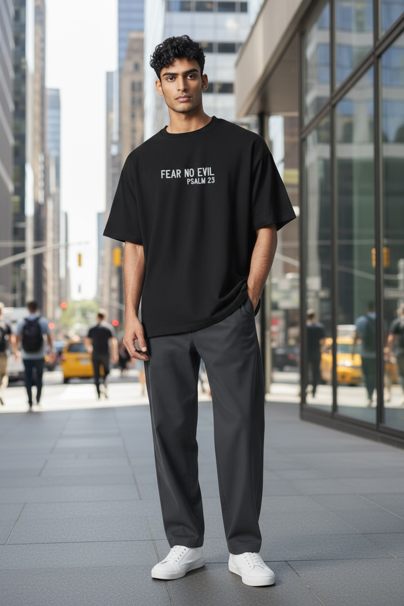 FEAR NO EVIL Embroidered T-Shirt