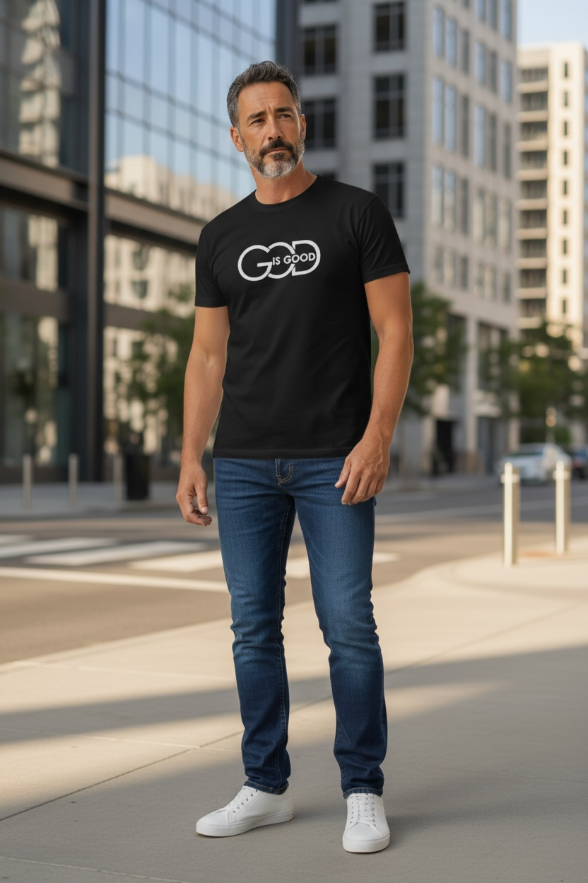GOD IS GOOD Embroidered T-Shirt