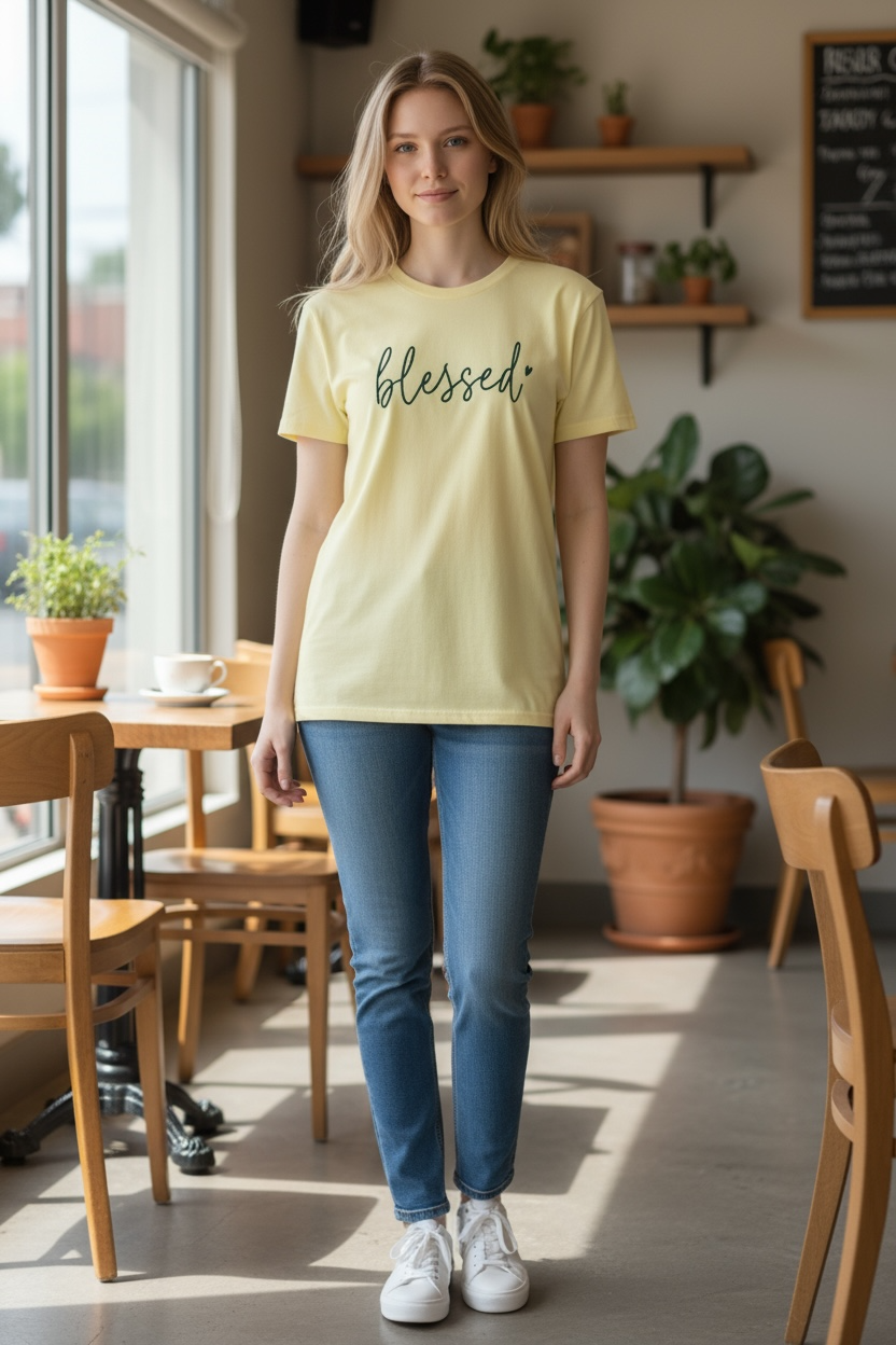 BLESSED Embroidered T-Shirt