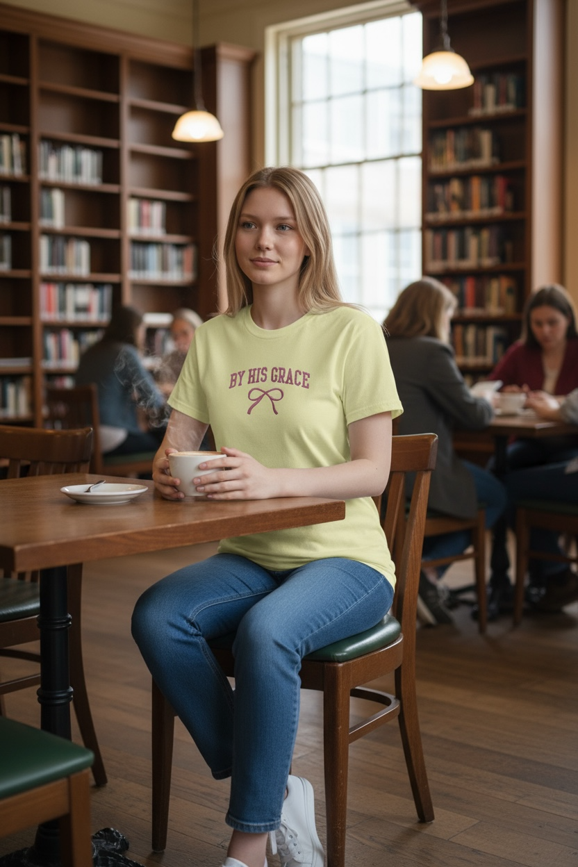 BY HIS GRACE Embroidered T-Shirt