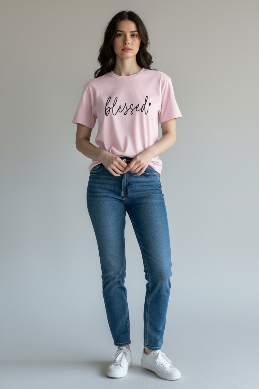 BLESSED Embroidered T-Shirt