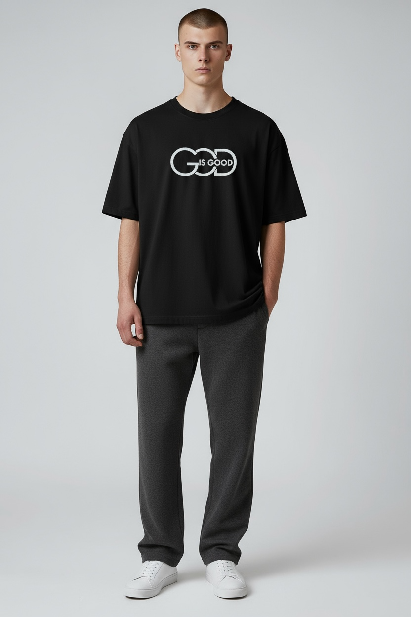 GOD IS GOOD Embroidered T-Shirt